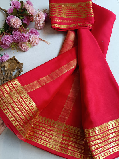 Mysore Crepe Silk Sarees - Self Colors (Light)