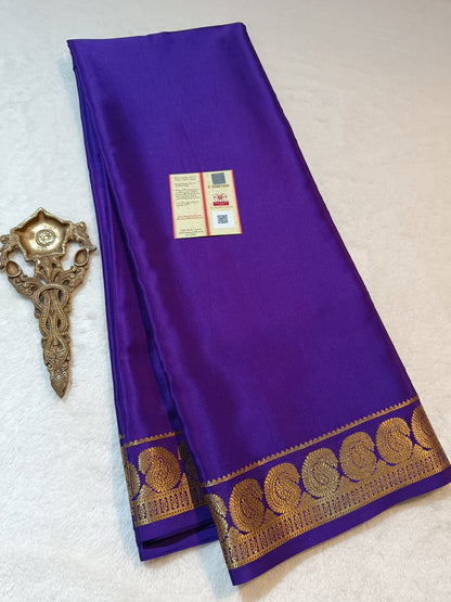 Mysore Crepe Silk Sarees - Self Colors (Heavy)