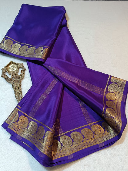 Mysore Crepe Silk Sarees - Self Colors (Heavy)