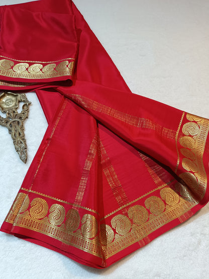 Mysore Crepe Silk Sarees - Self Colors (Heavy)