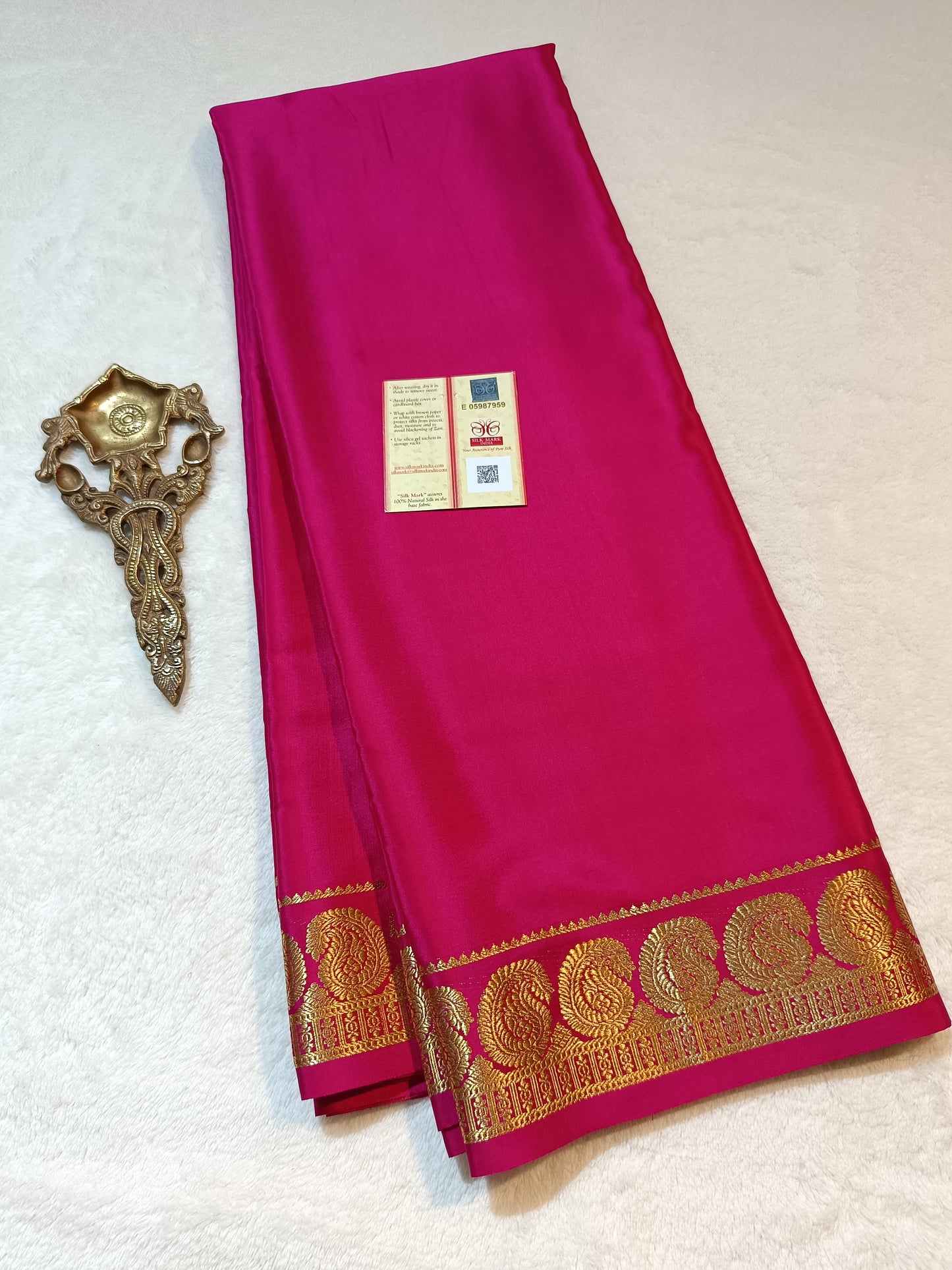 Mysore Crepe Silk Sarees - Self Colors (Heavy)