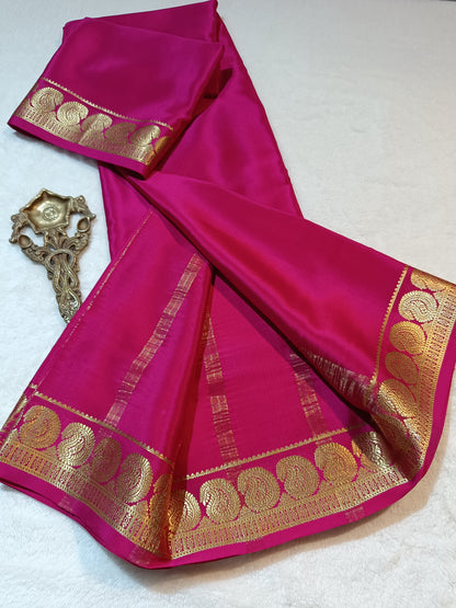 Mysore Crepe Silk Sarees - Self Colors (Heavy)