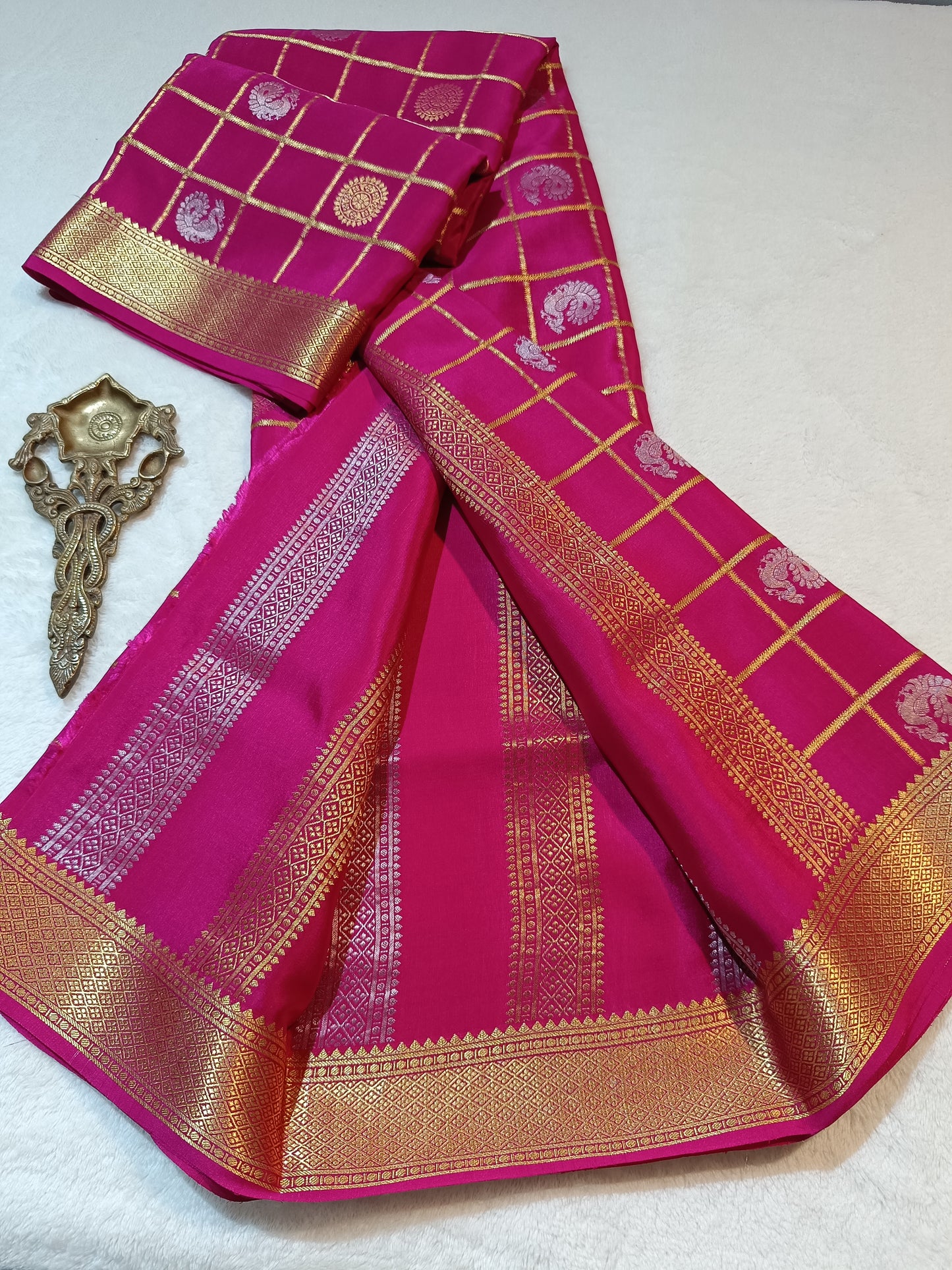 Mysore Crepe Silk Sarees - Self Colors (Heavy)