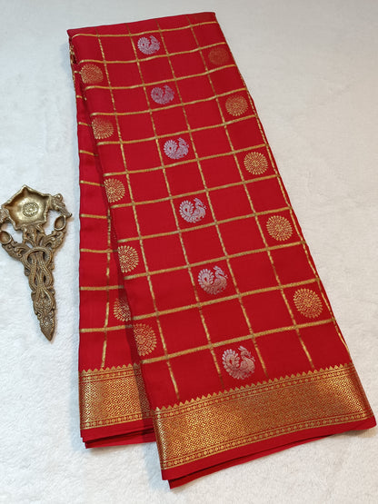 Mysore Crepe Silk Sarees - Self Colors (Heavy)