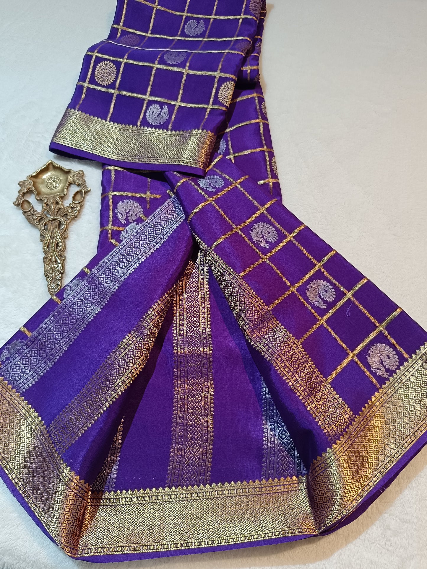 Mysore Crepe Silk Sarees - Self Colors (Heavy)