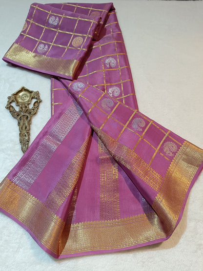 Mysore Crepe Silk Sarees - Self Colors (Heavy)