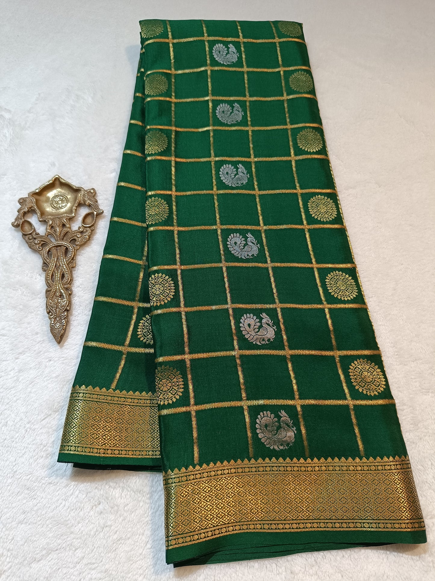 Mysore Crepe Silk Sarees - Self Colors (Heavy)