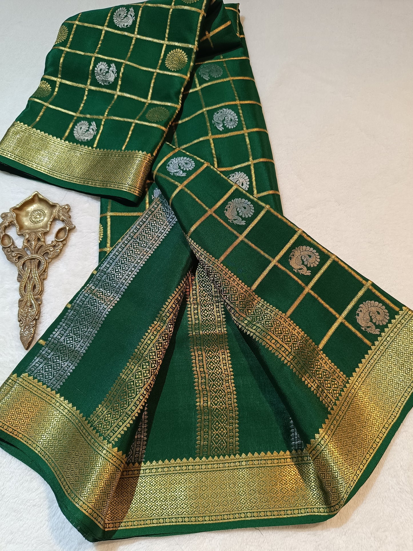 Mysore Crepe Silk Sarees - Self Colors (Heavy)