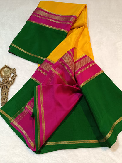 Mysore Crepe Silk Sarees - Tri Colour Series