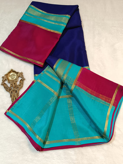 Mysore Crepe Silk Sarees - Tri Colour Series