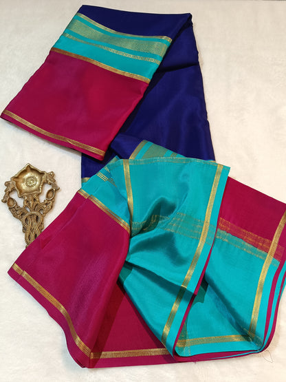 Mysore Crepe Silk Sarees - Tri Colour Series