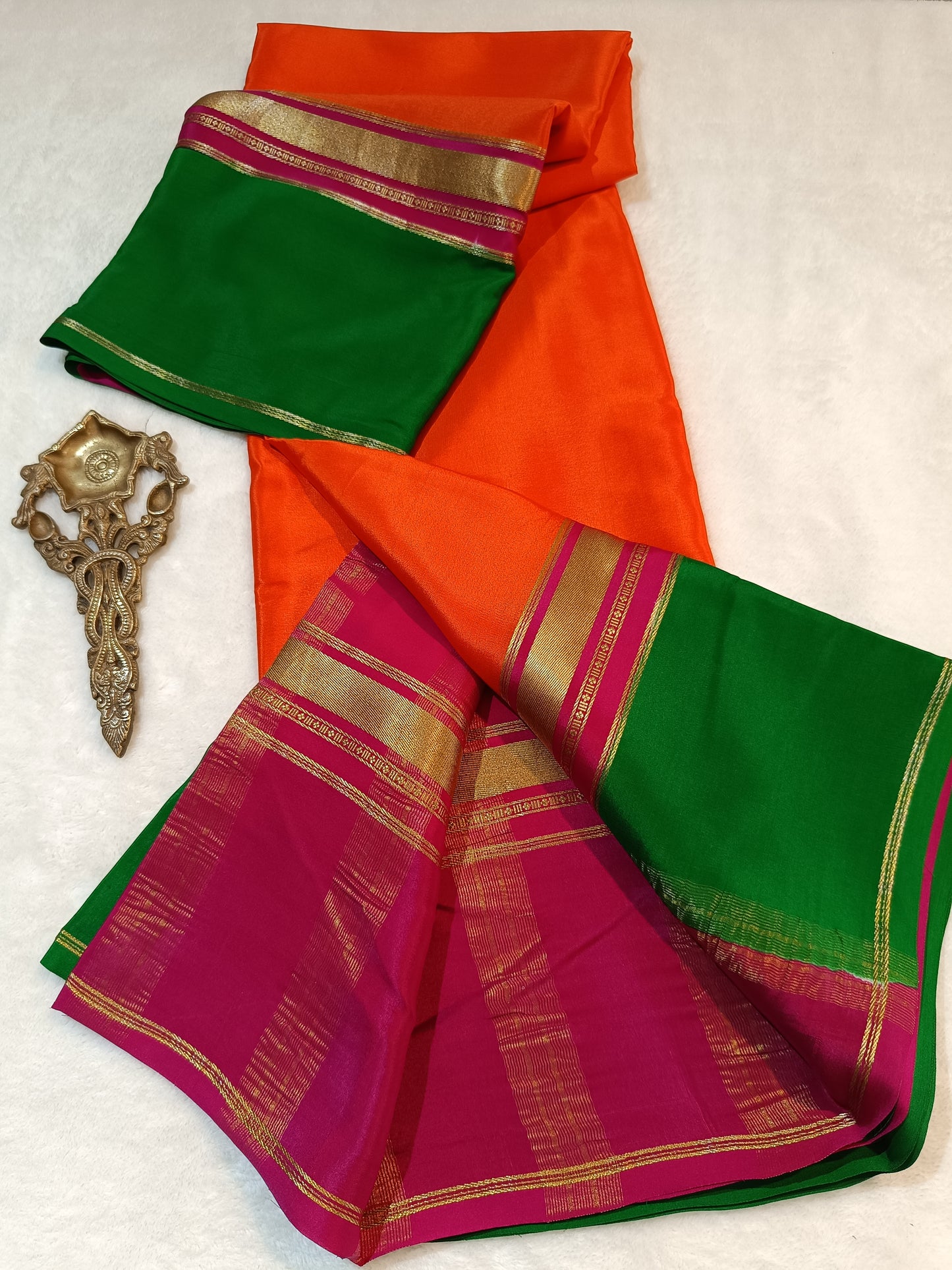 Mysore Crepe Silk Sarees - Tri Colour Series