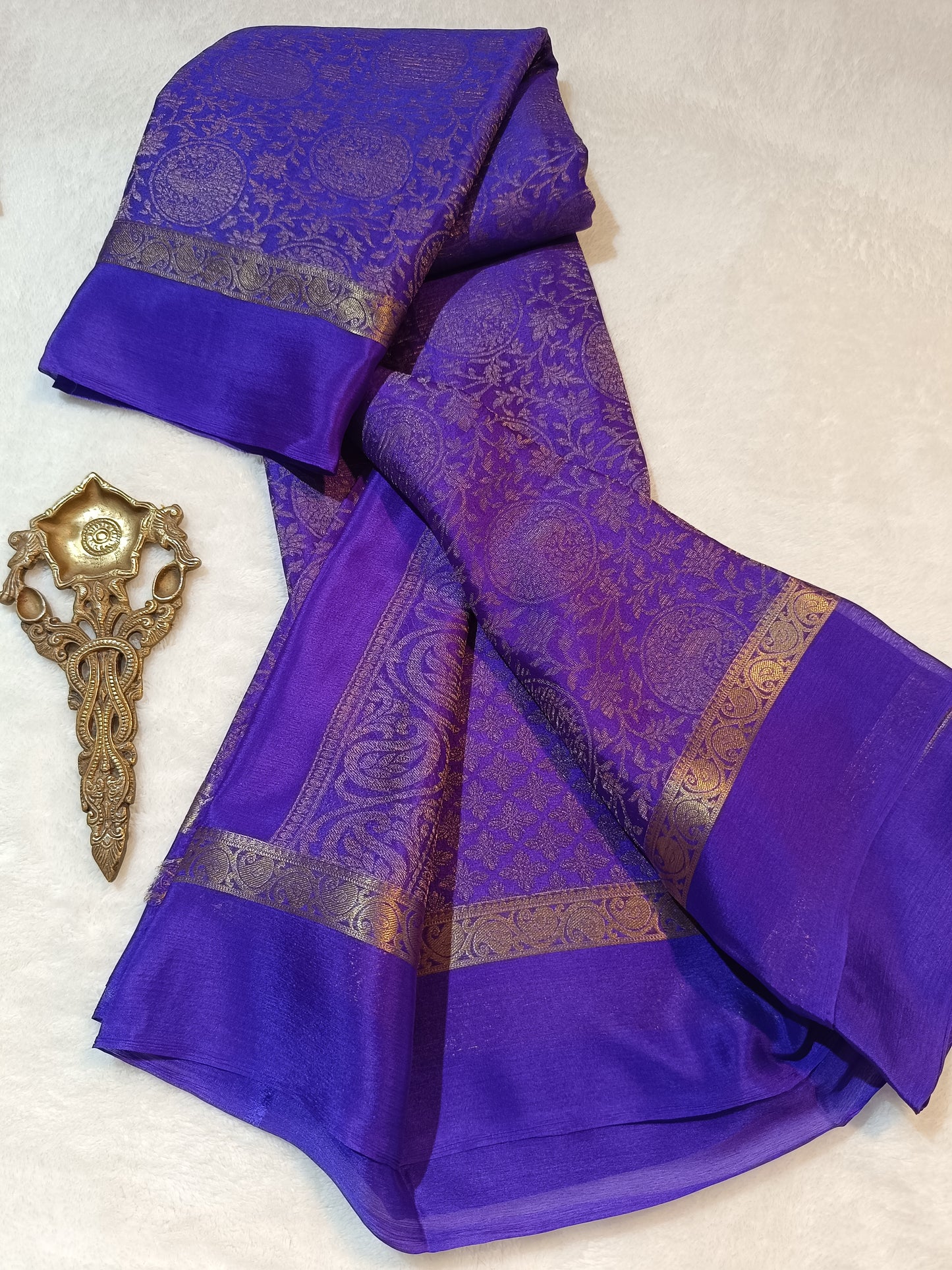 Mysore Wrinkle Crepe Sarees - Brocade