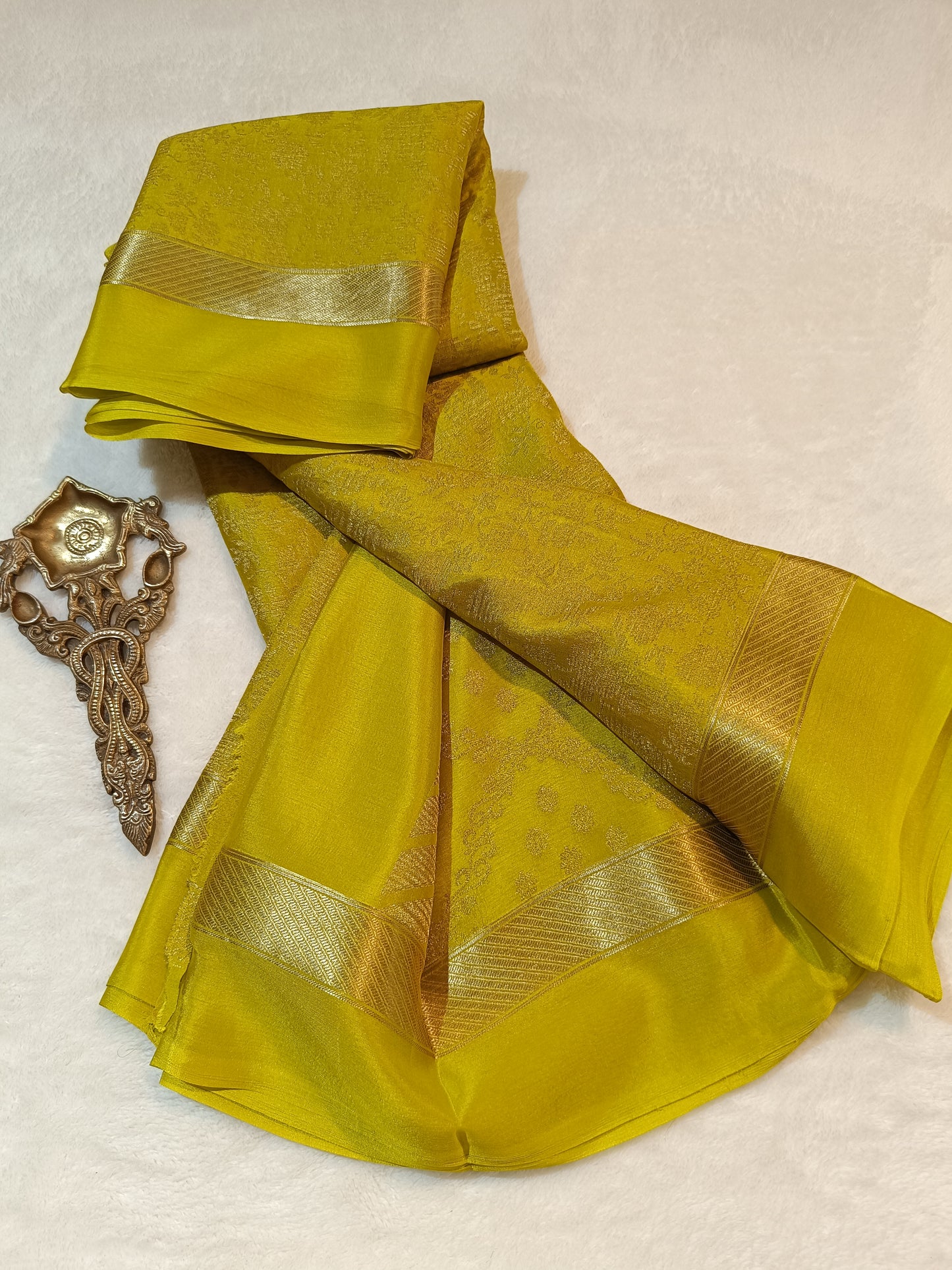 Mysore Wrinkle Crepe Sarees - Brocade