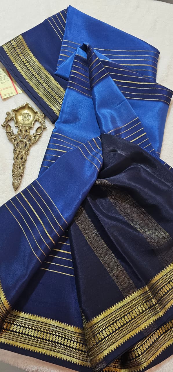 Mysore Crepe Silks Sarees - All Over Lines