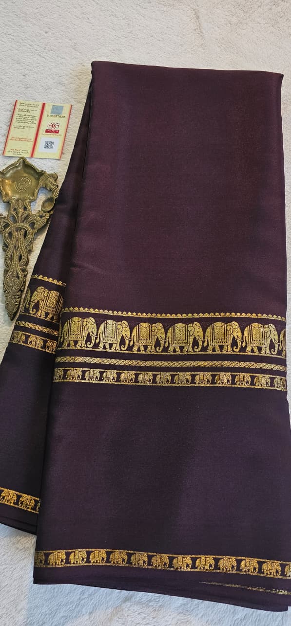 Mysore Crepe Silk Sarees - Self Colors (Heavy)