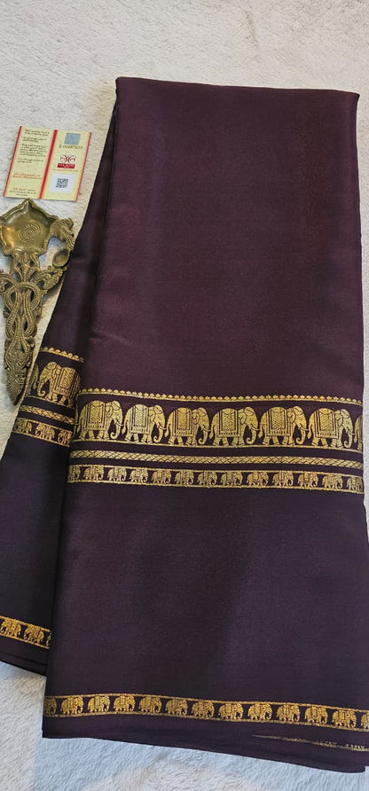 Mysore Crepe Silk Sarees - Self Colors (Heavy)