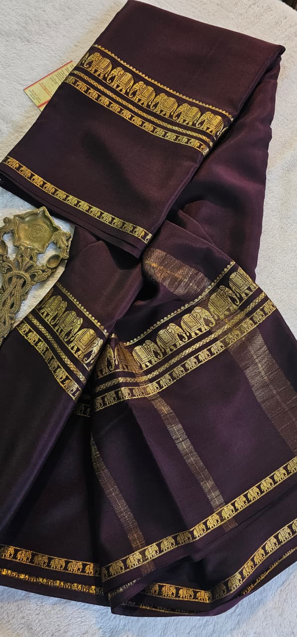 Mysore Crepe Silk Sarees - Self Colors (Heavy)