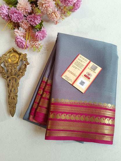 Mysore Crepe Silk Sarees - Trendy Borders