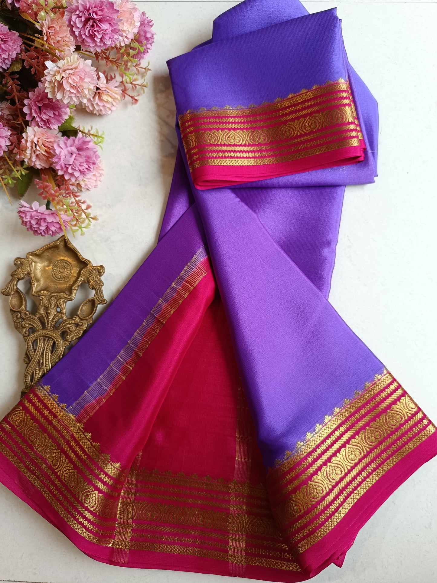 Mysore Crepe Silk Sarees - Trendy Borders