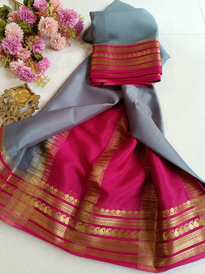 Mysore Crepe Silk Sarees - Trendy Borders